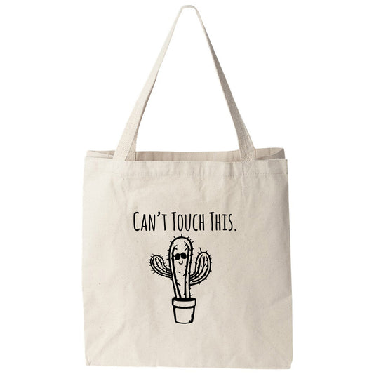 a tote bag that says can't touch this