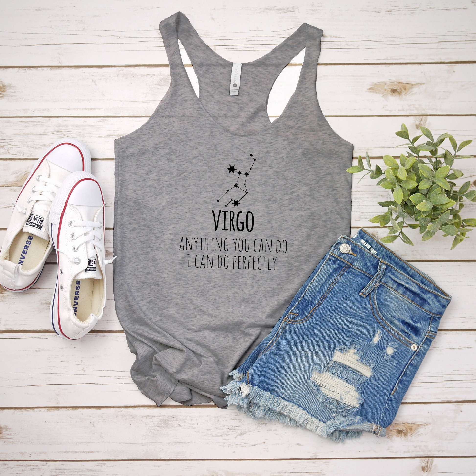 a tank top that says virgo, nothing you can do i can do perfectly