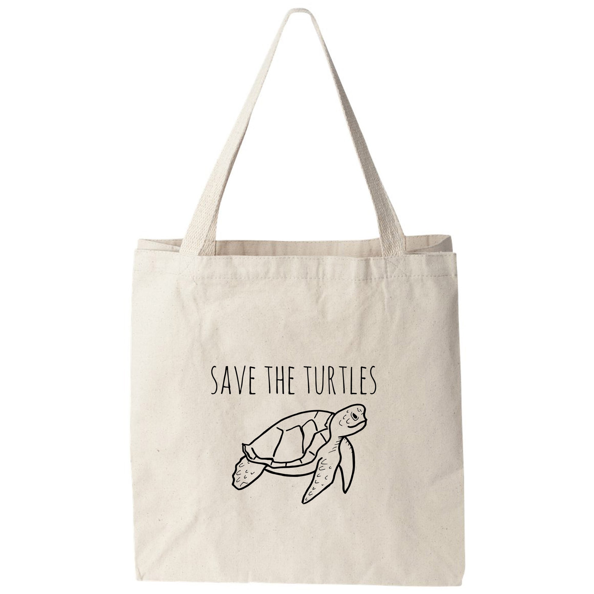 a tote bag that says save the turtles