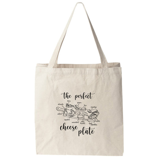 a tote bag with the words the perfect cheese plate