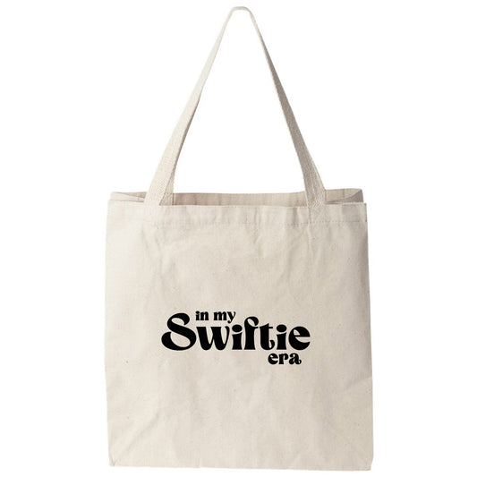 a white tote bag with the words in my swiffie crap on it