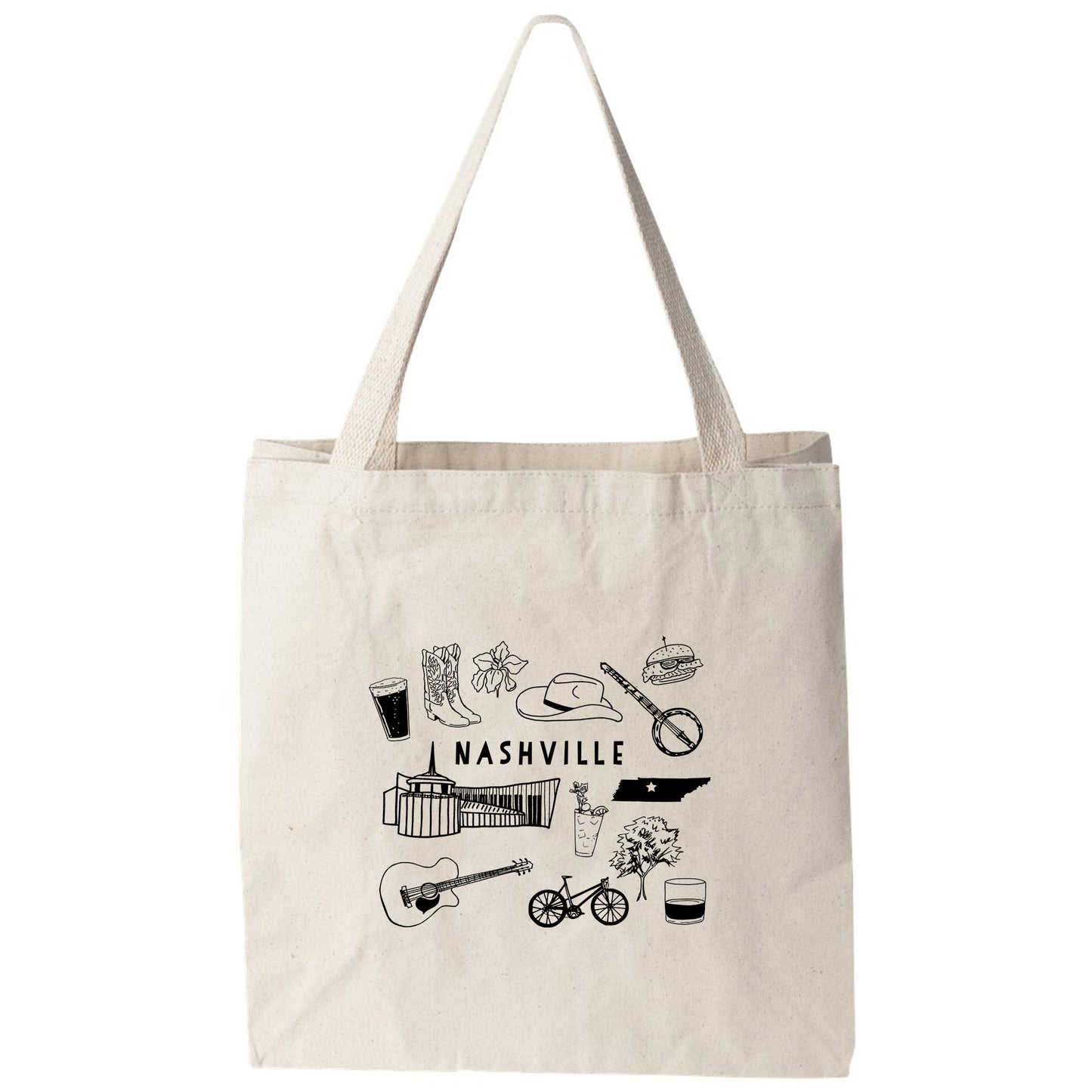 a tote bag with the words nashville on it
