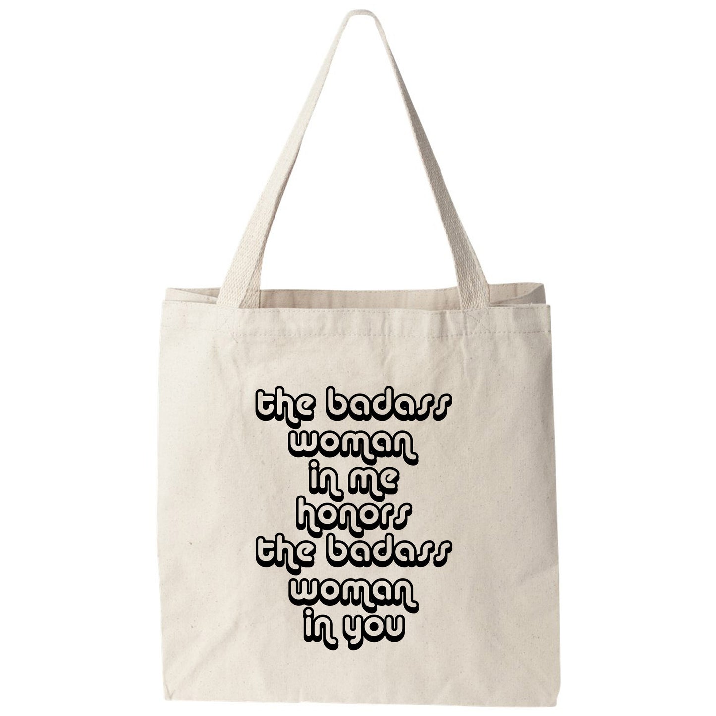 a white tote bag with the words, the body language, and a black