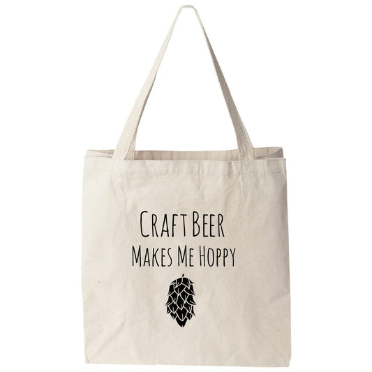 a tote bag that says craft beer makes me happy