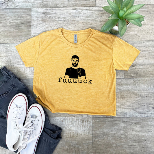 Fuuuuck (Roy Kent) - Women's Crop Tee - Heather Gray or Gold or Gold