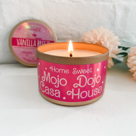 Home Sweet Mojo Dojo Casa House - 8oz Rose Gold Candle - Vanilla Breeze - 100% Natural Soy Wax
