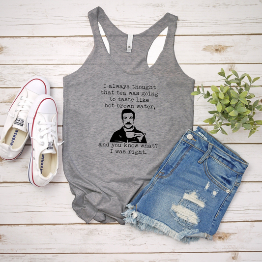 a tank top with a picture of a man on it