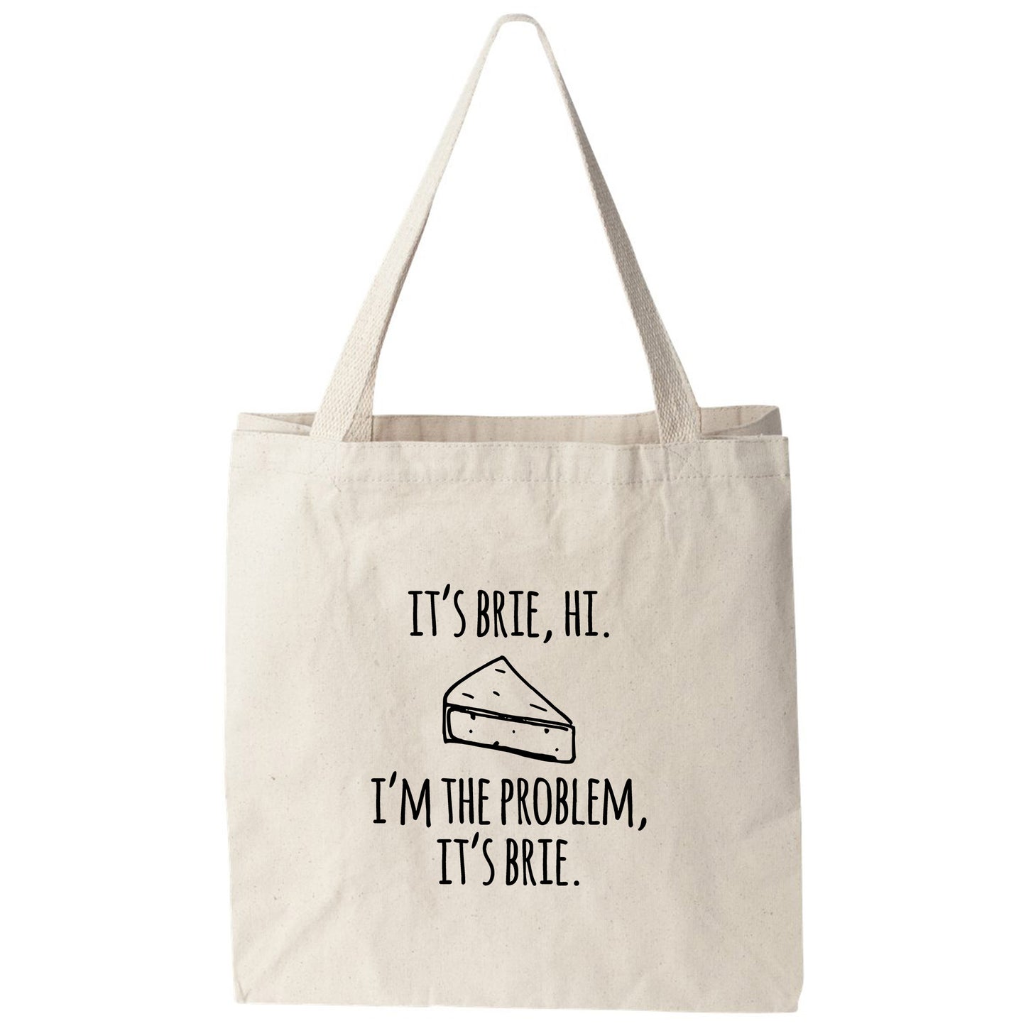 a tote bag with a piece of cake on it