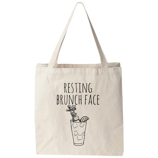 a tote bag with the words resting brunch face on it