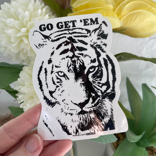 Go Get 'Em Tiger - Die Cut Sticker