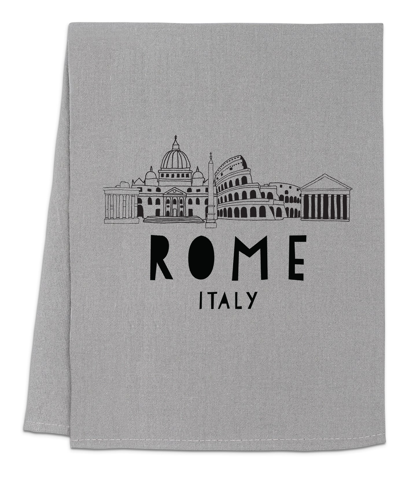 a towel with the word rome printed on it