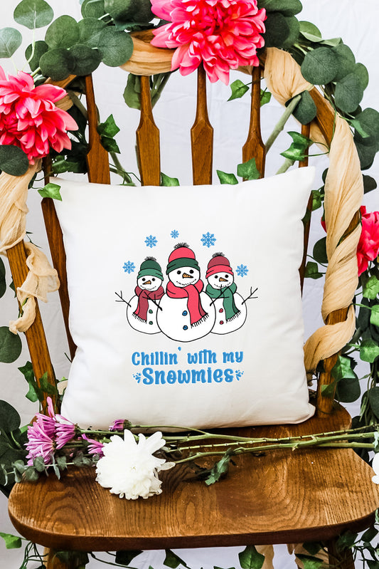 Chillin With My Snowmies - Decorative Throw Pillow