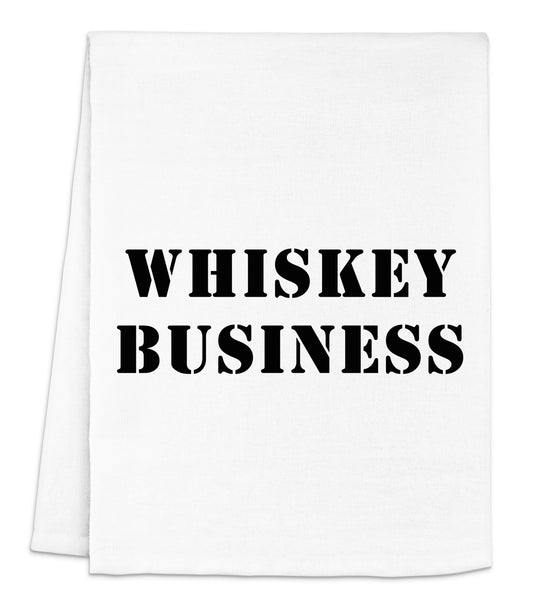 a white napkin with the words whiskey business printed on it