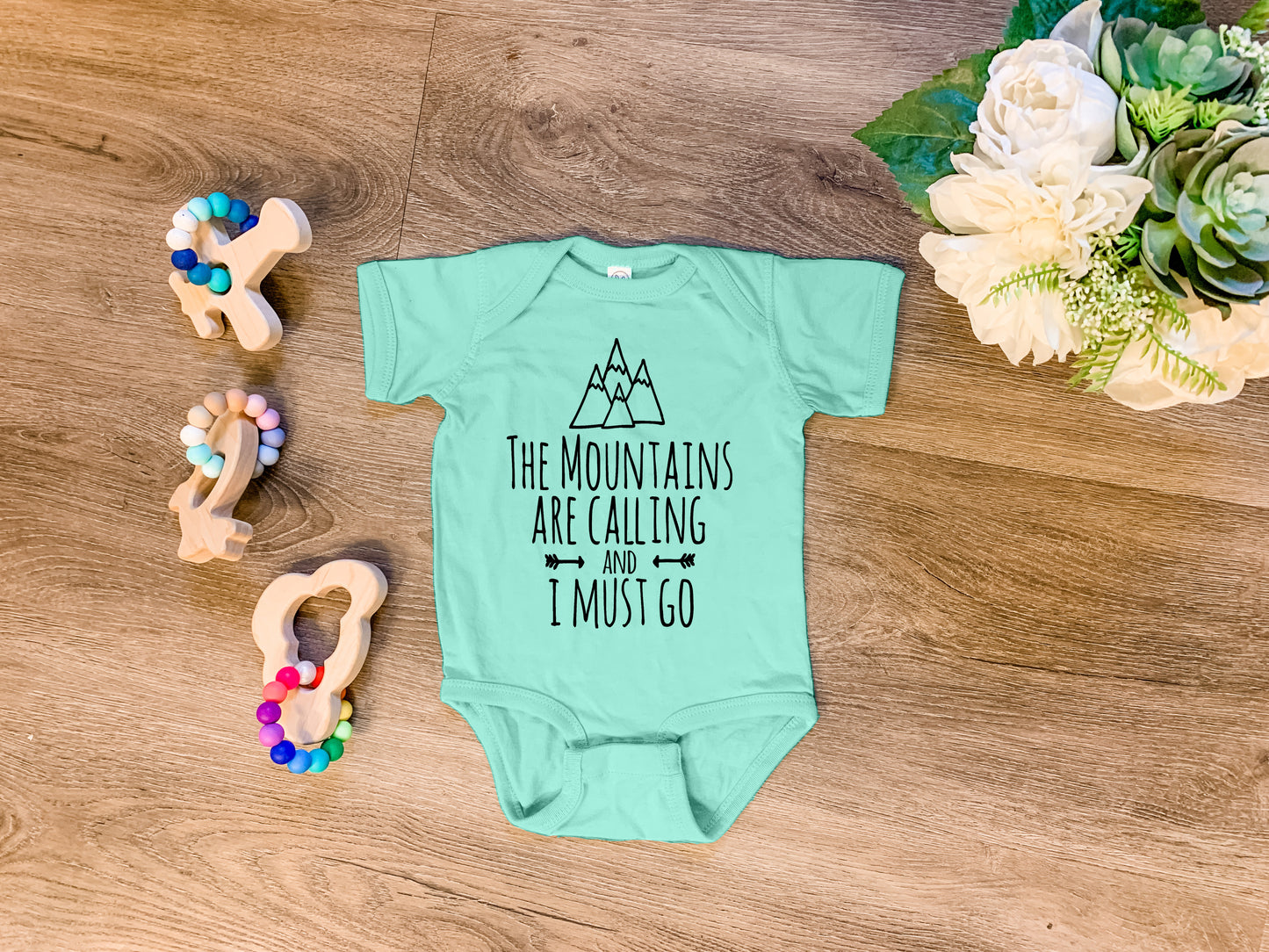 The Mountains Are Calling And I Must Go - Onesie - Heather Gray, Chill, or Lavender