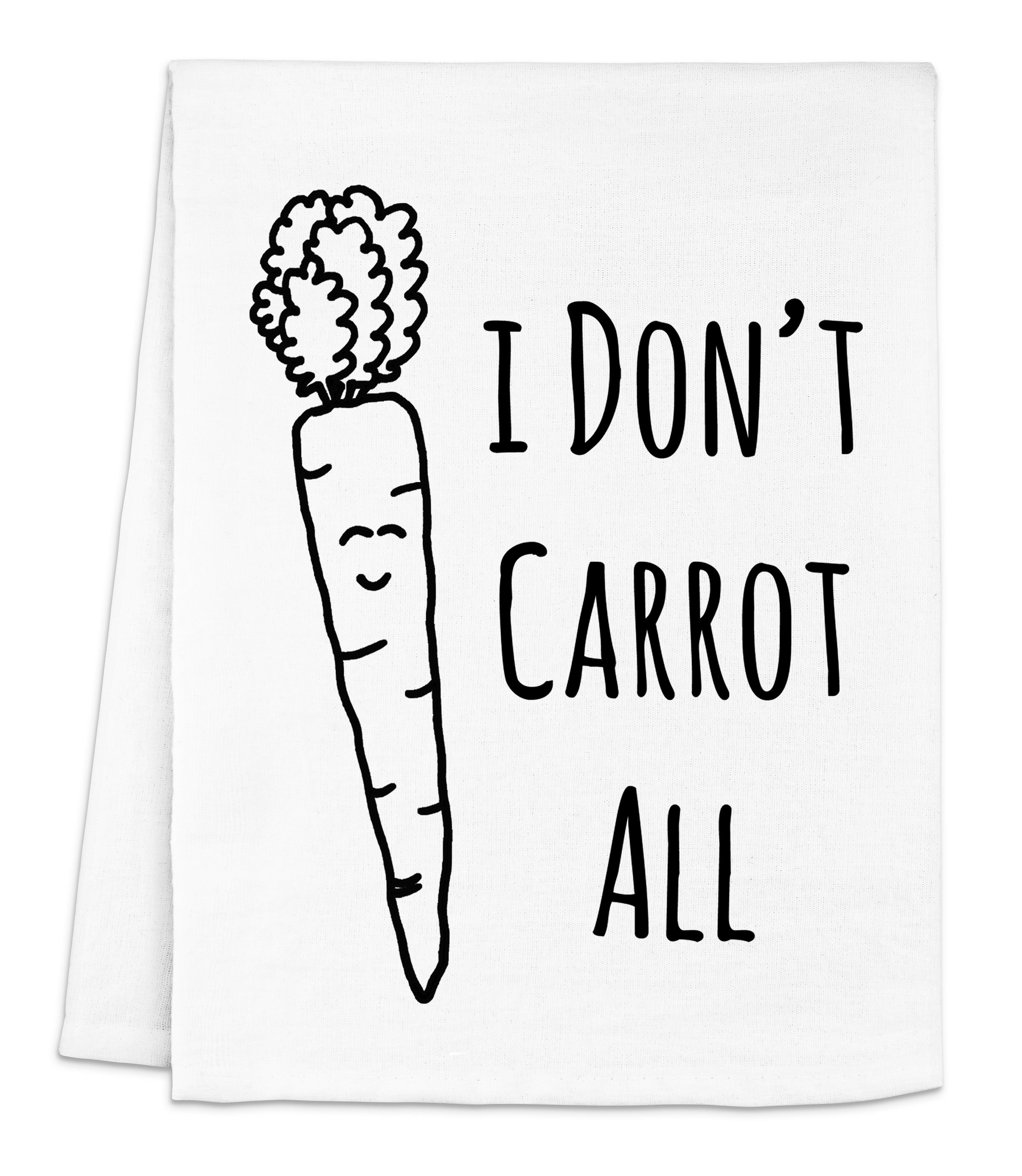 Kitchen Towel, Carrots, Handprinted Kitchen Towel, Carrot Towel