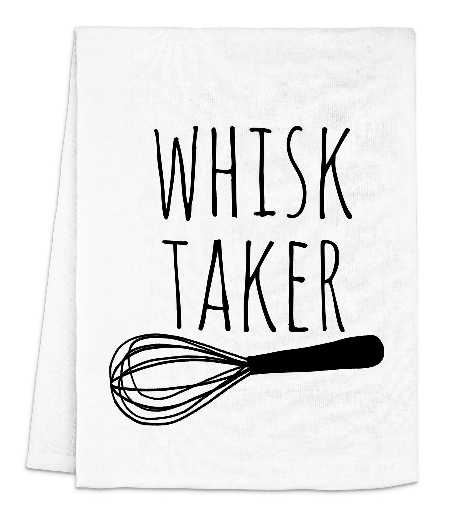 a white dish towel with a whisk in it