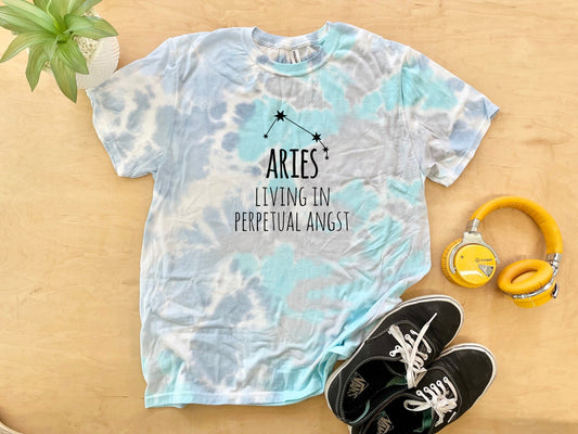 Aries - Mens/Unisex Tie Dye Tee - Blue