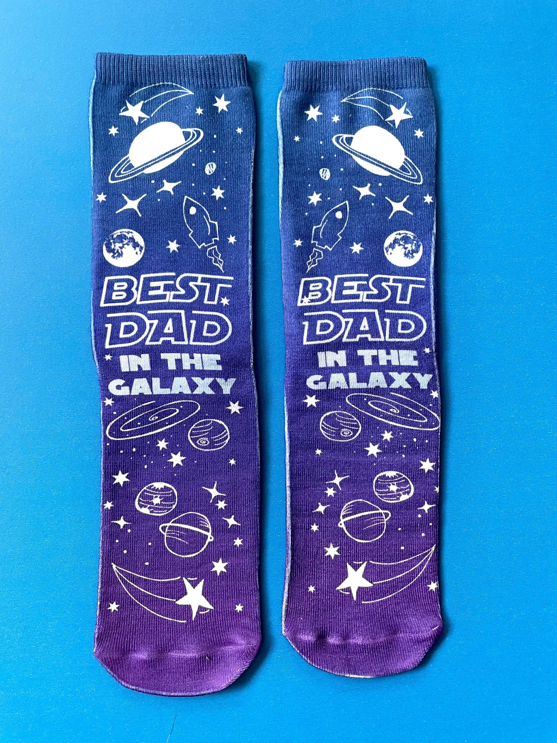 Best Dad In The Galaxy - Novelty Socks - MoonlightMakers