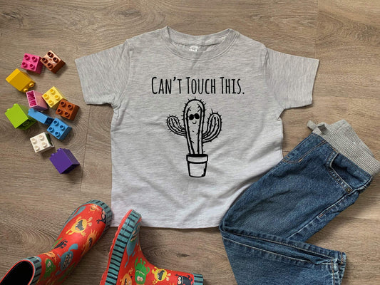 Can't Touch This (Cactus) - Toddler Tee - Heather Gray