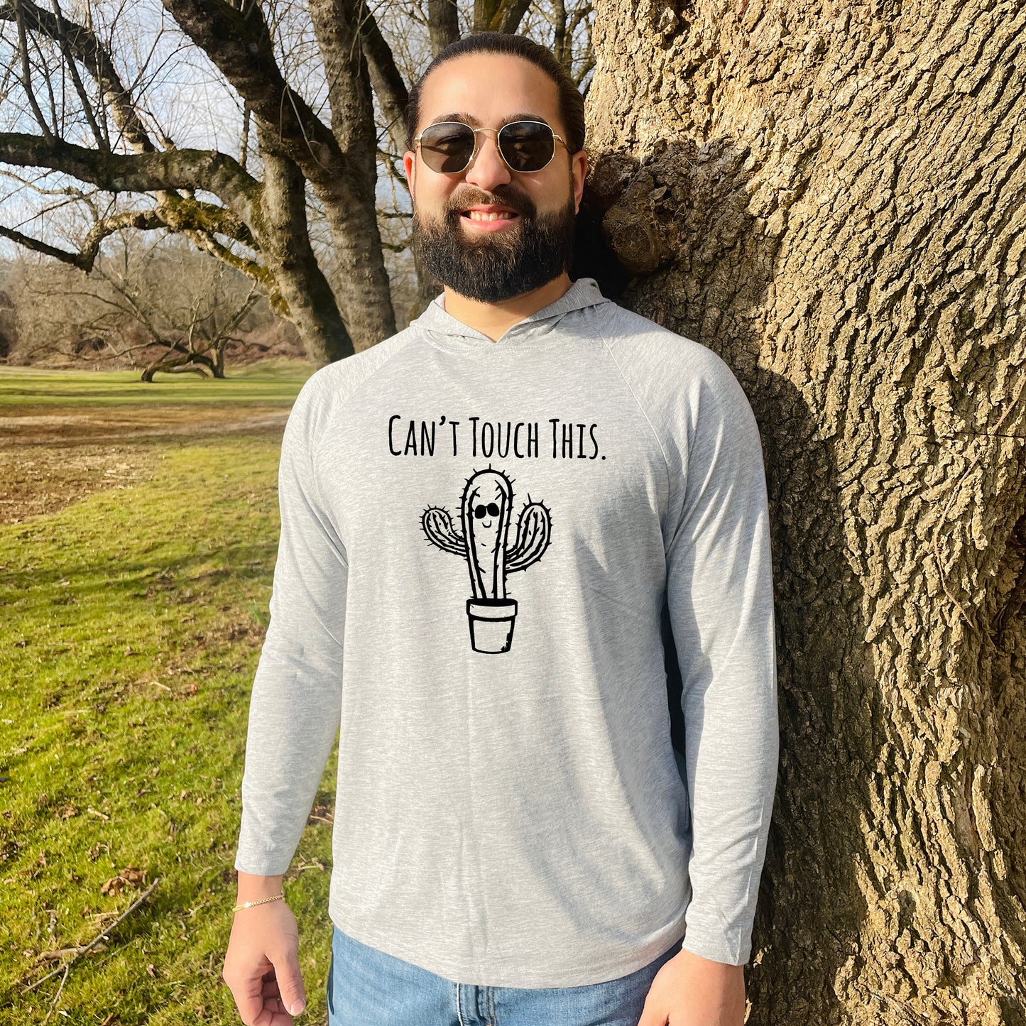 Can't Touch This (Cactus) - Unisex T-Shirt Hoodie - Heather Gray
