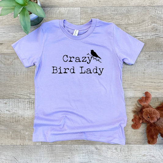 Crazy Bird Lady - Kid's Tee - Columbia Blue or Lavender