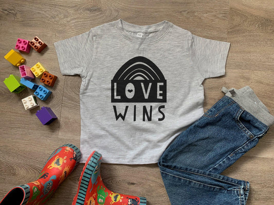 Love Wins - Toddler Tee - Heather Gray