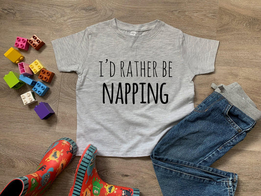 I'd Rather Be Napping - Toddler Tee - Heather Gray