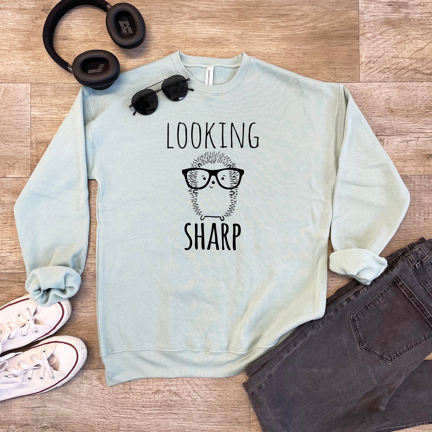 Looking Sharp (Hedgehog) - Unisex Sweatshirt - Heather Gray or Dusty Blue