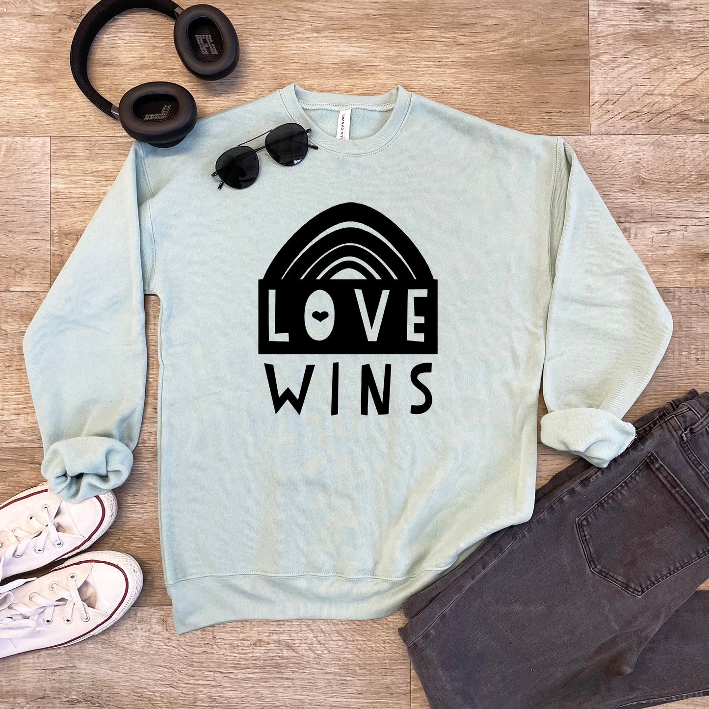 Love Wins - Unisex Sweatshirt - Heather Gray or Dusty Blue