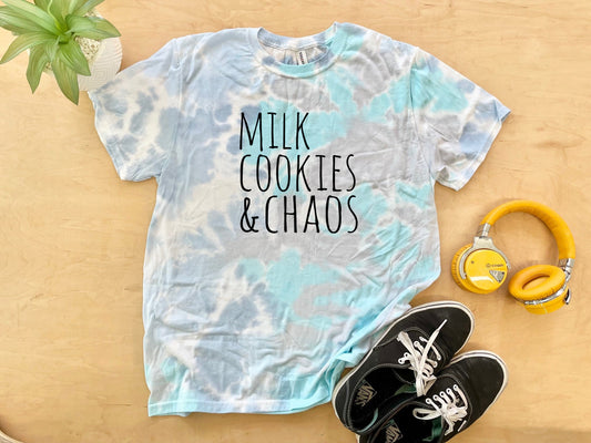 Milk Cookies & Chaos - Mens/Unisex Tie Dye Tee - Blue
