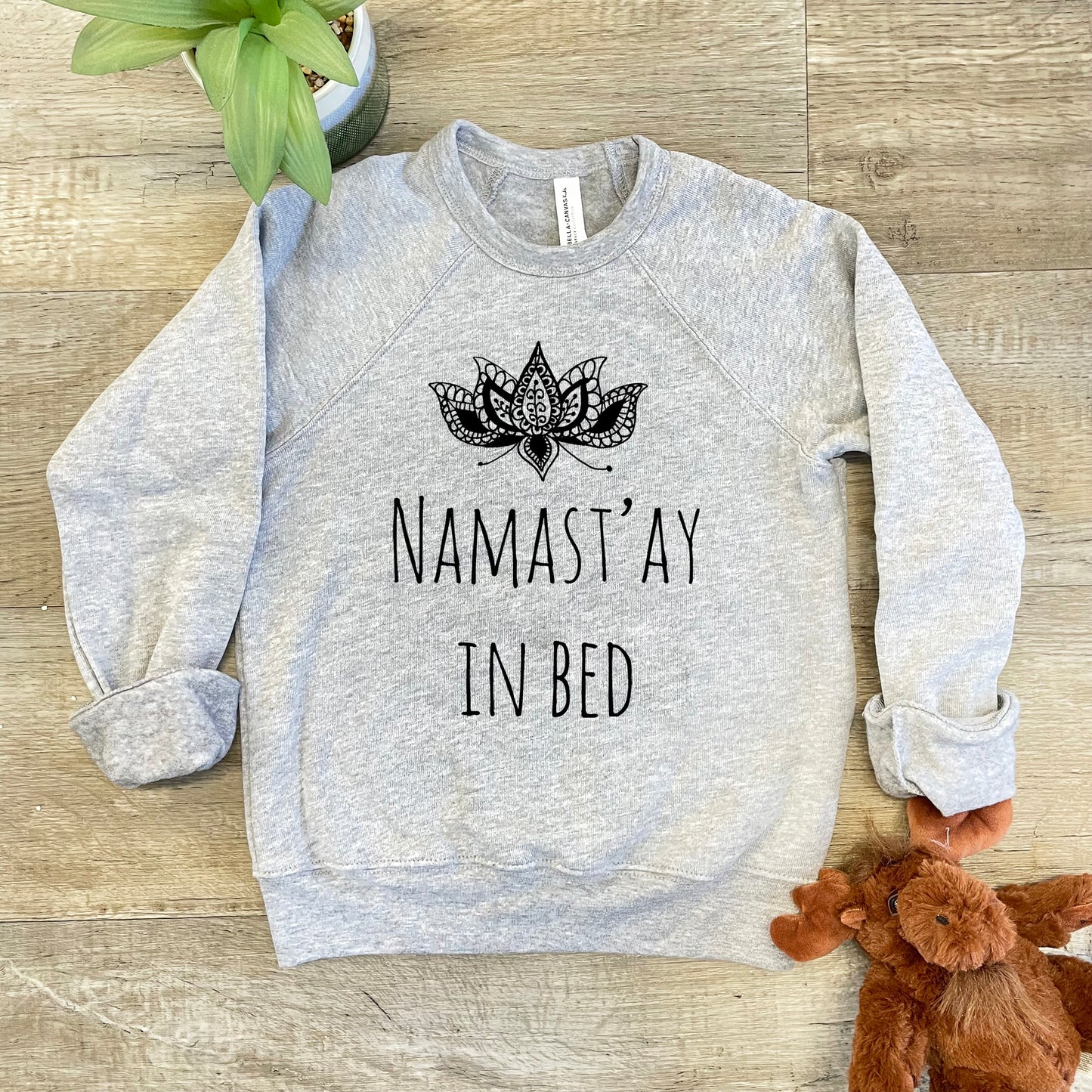 Namast'ay In Bed - Kid's Sweatshirt - Heather Gray or Mauve