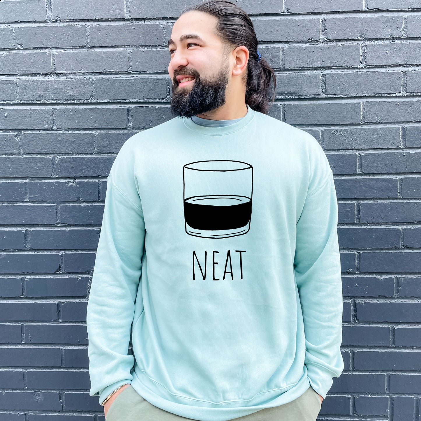 Neat (Whiskey) - Unisex Sweatshirt - Heather Gray or Dusty Blue