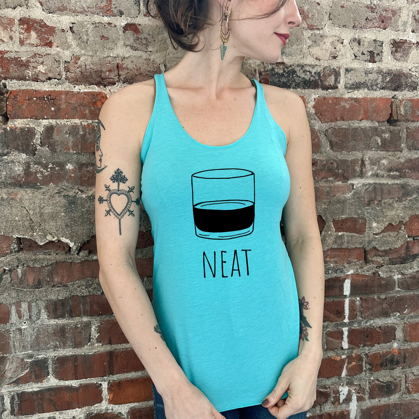 Neat (Whiskey) - Women's Tank - Heather Gray, Tahiti, or Envy