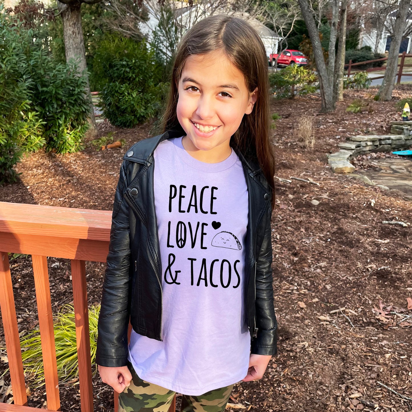 Peace Love & Tacos - Kid's Tee - Columbia Blue or Lavender