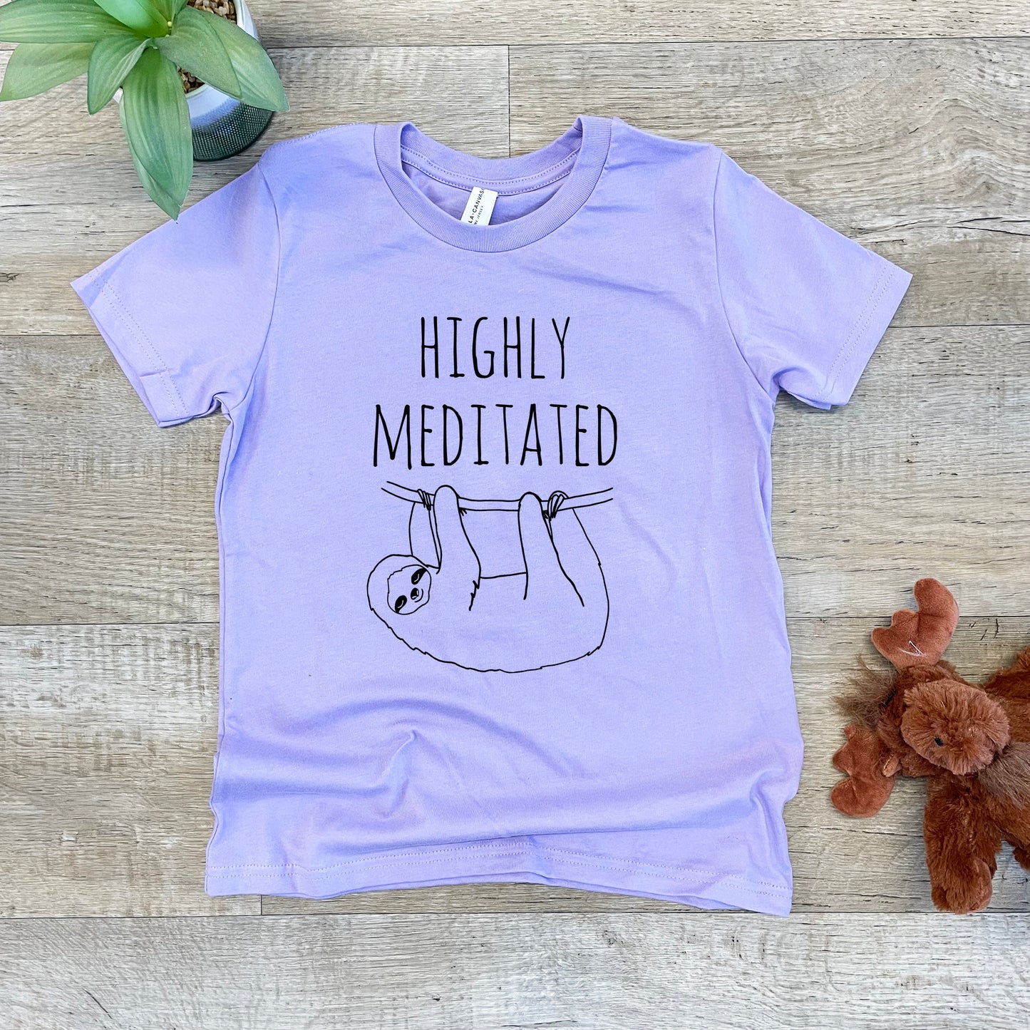 Highly Meditated (Sloth) - Kid's Tee - Columbia Blue or Lavender