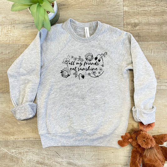 All My Friends Eat Sunshine (Plants) - Kid's Sweatshirt - Heather Gray or Mauve
