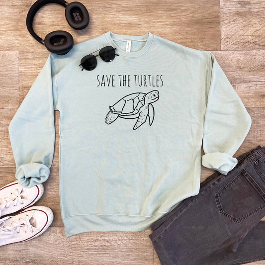 Save The Turtles - Unisex Sweatshirt - Heather Gray or Dusty Blue