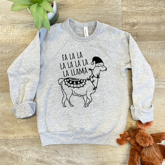 Fa La Llama - Kid's Sweatshirt - Heather Gray or Mauve
