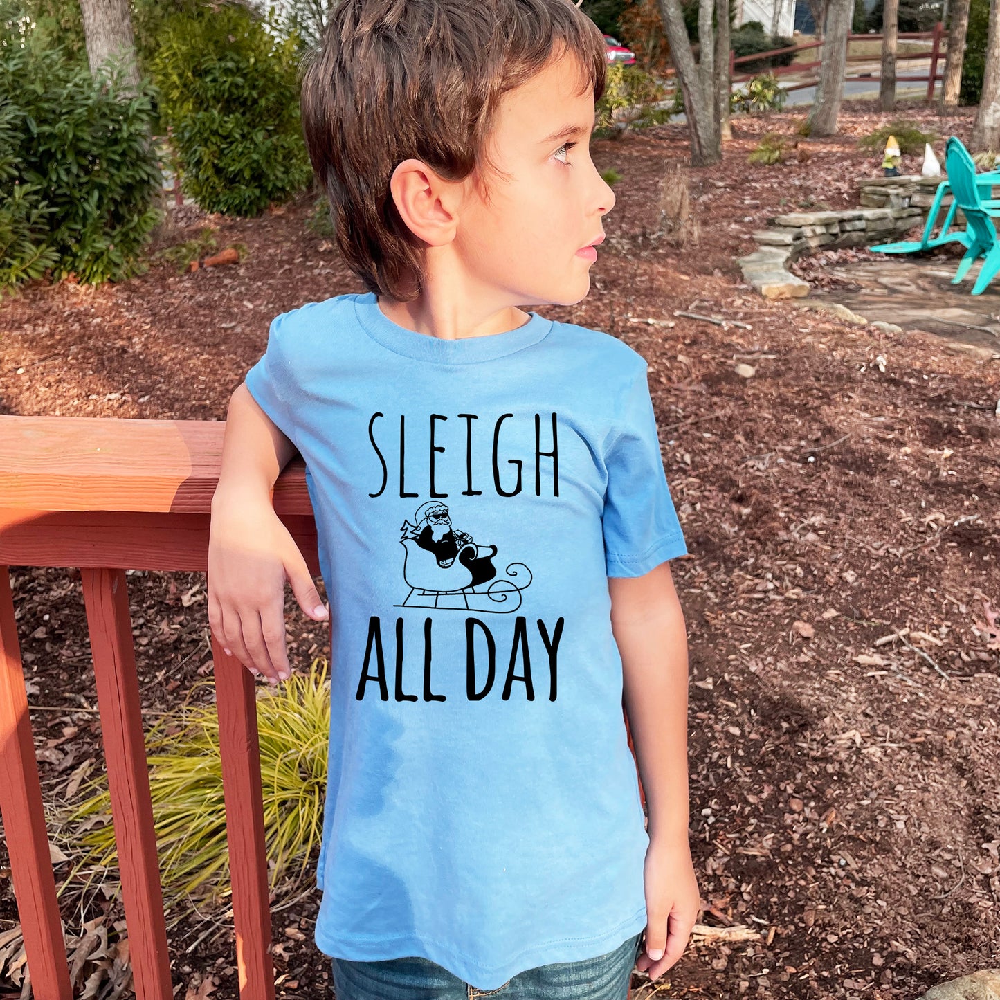 Sleigh All Day - Kid's Tee - Columbia Blue or Lavender