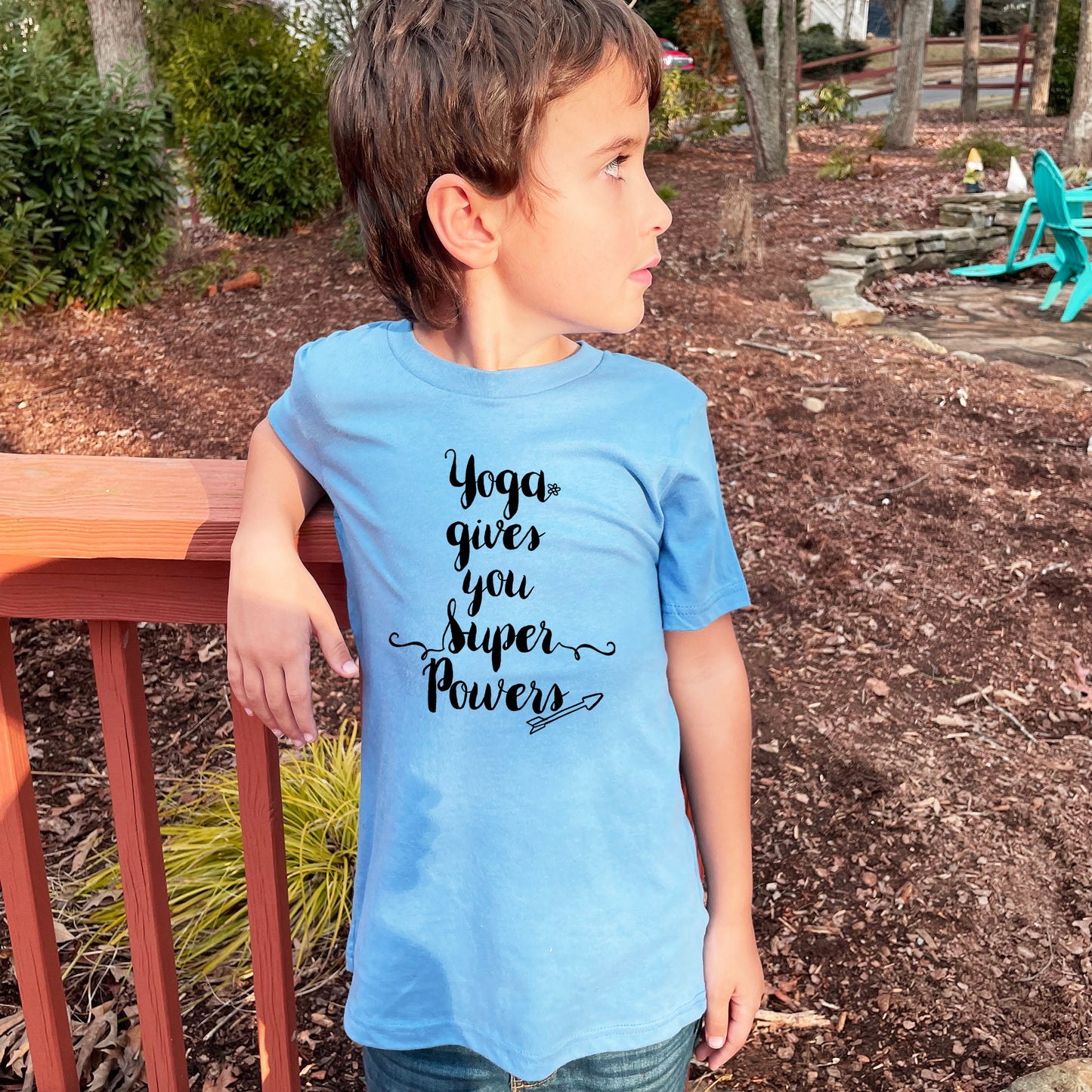 Yoga Gives You Superpowers - Kid's Tee - Columbia Blue or Lavender
