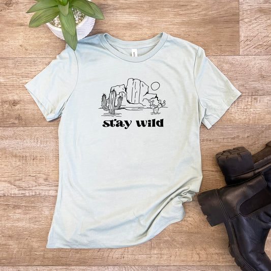 Stay Wild - Women's Crew Tee - Olive or Dusty Blue