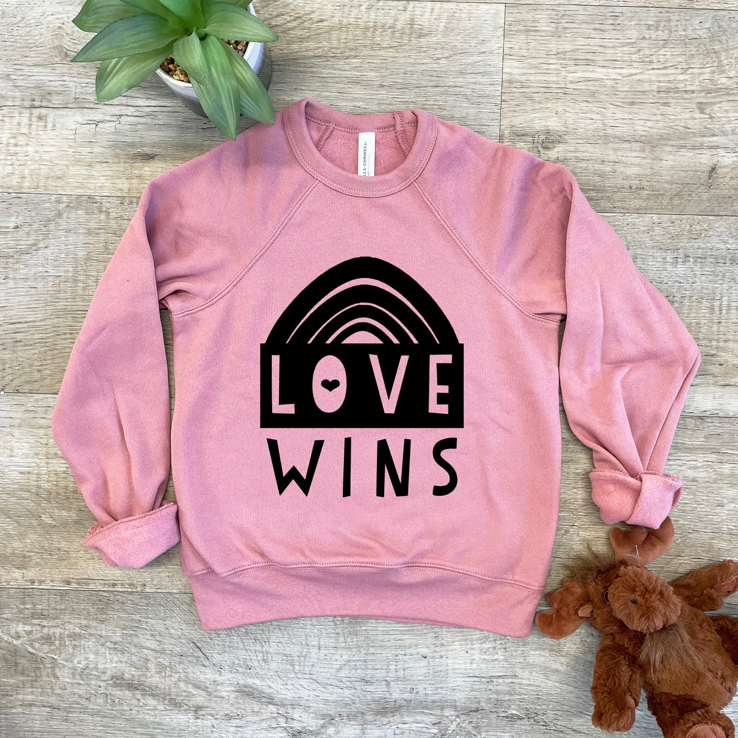 Love Wins - Kid's Sweatshirt - Heather Gray or Mauve