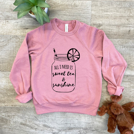 Sweet Tea & Sunshine - Kid's Sweatshirt - Heather Gray or Mauve