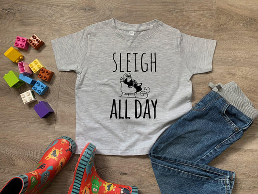 Sleigh All Day - Toddler Tee - Heather Gray