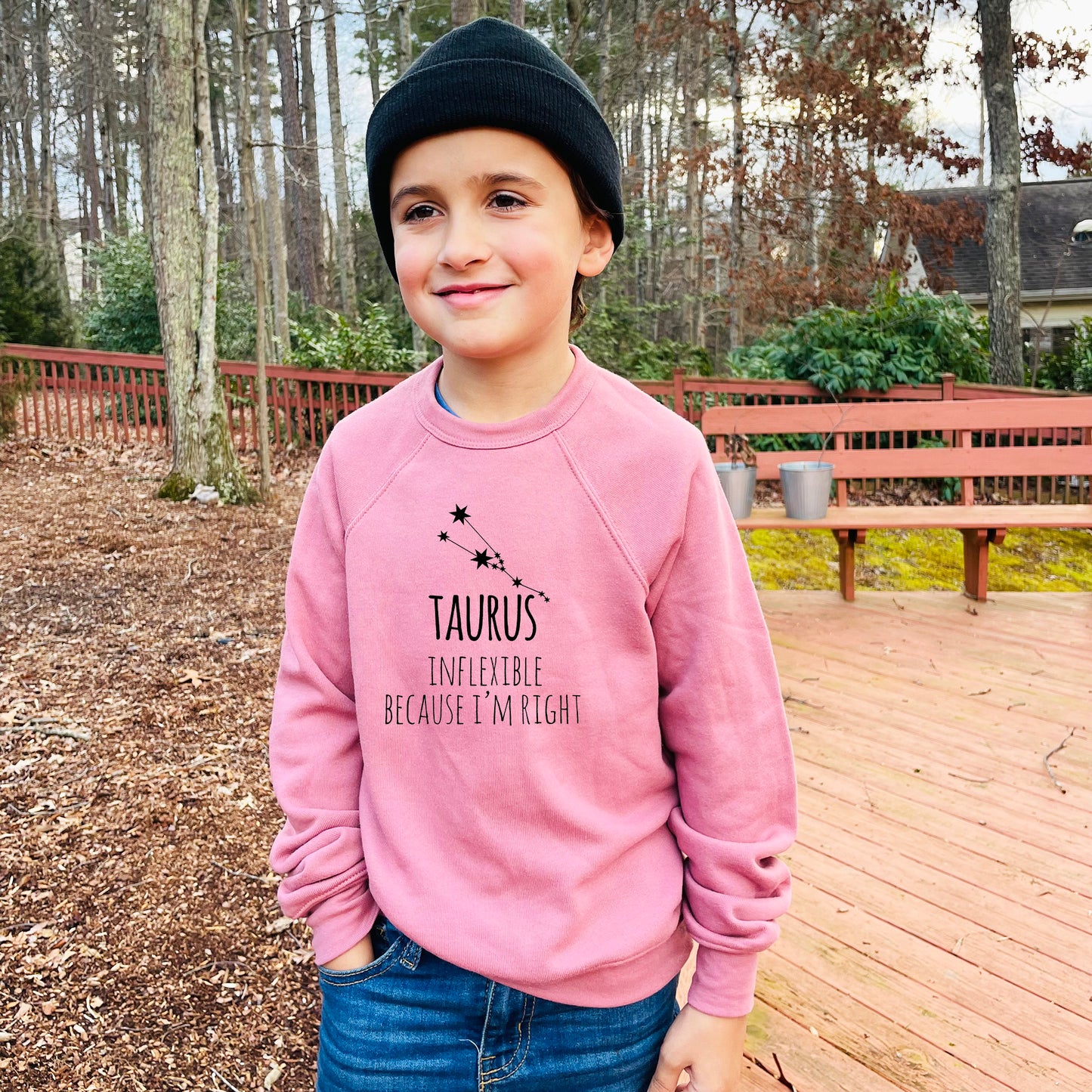 Taurus - Kid's Sweatshirt - Heather Gray or Mauve