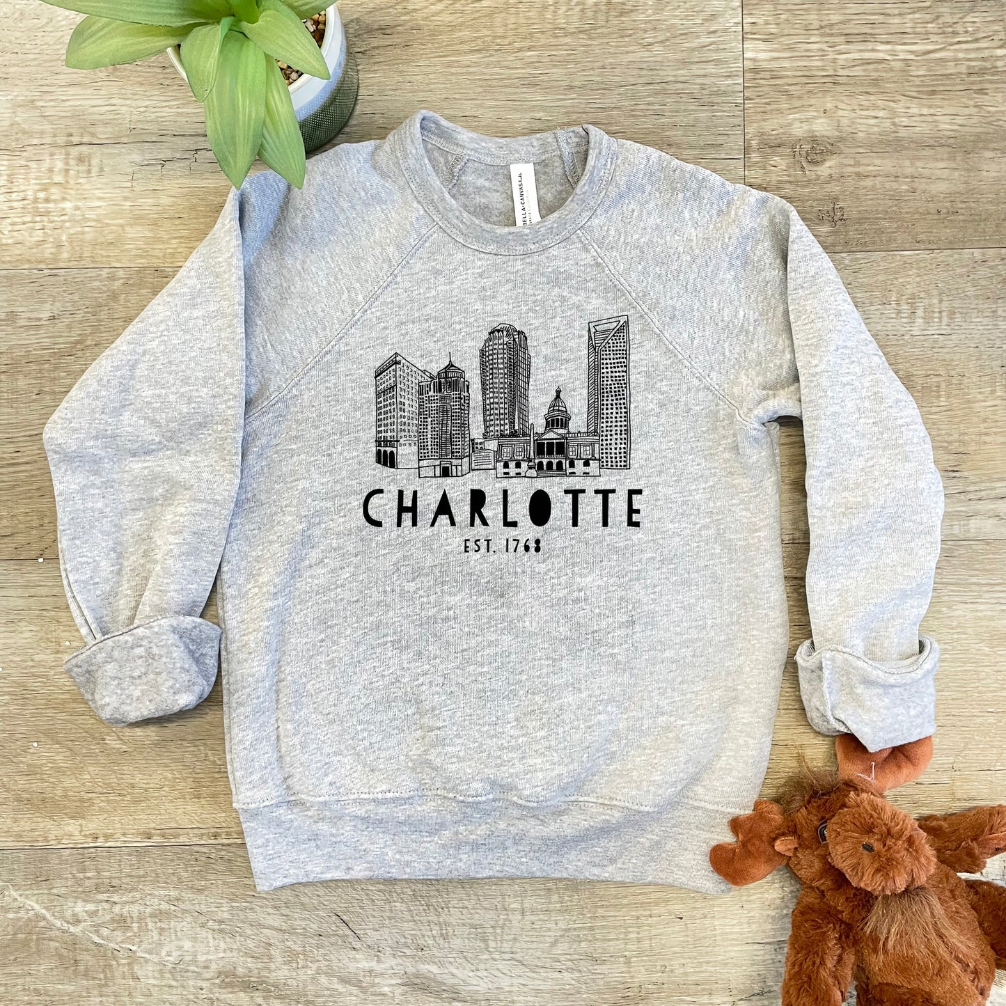 Charlotte Skyline - Kid's Sweatshirt - Heather Gray or Mauve