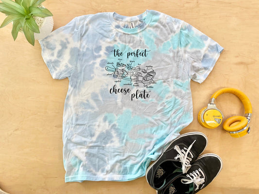 The Perfect Cheese Plate - Mens/Unisex Tie Dye Tee - Blue