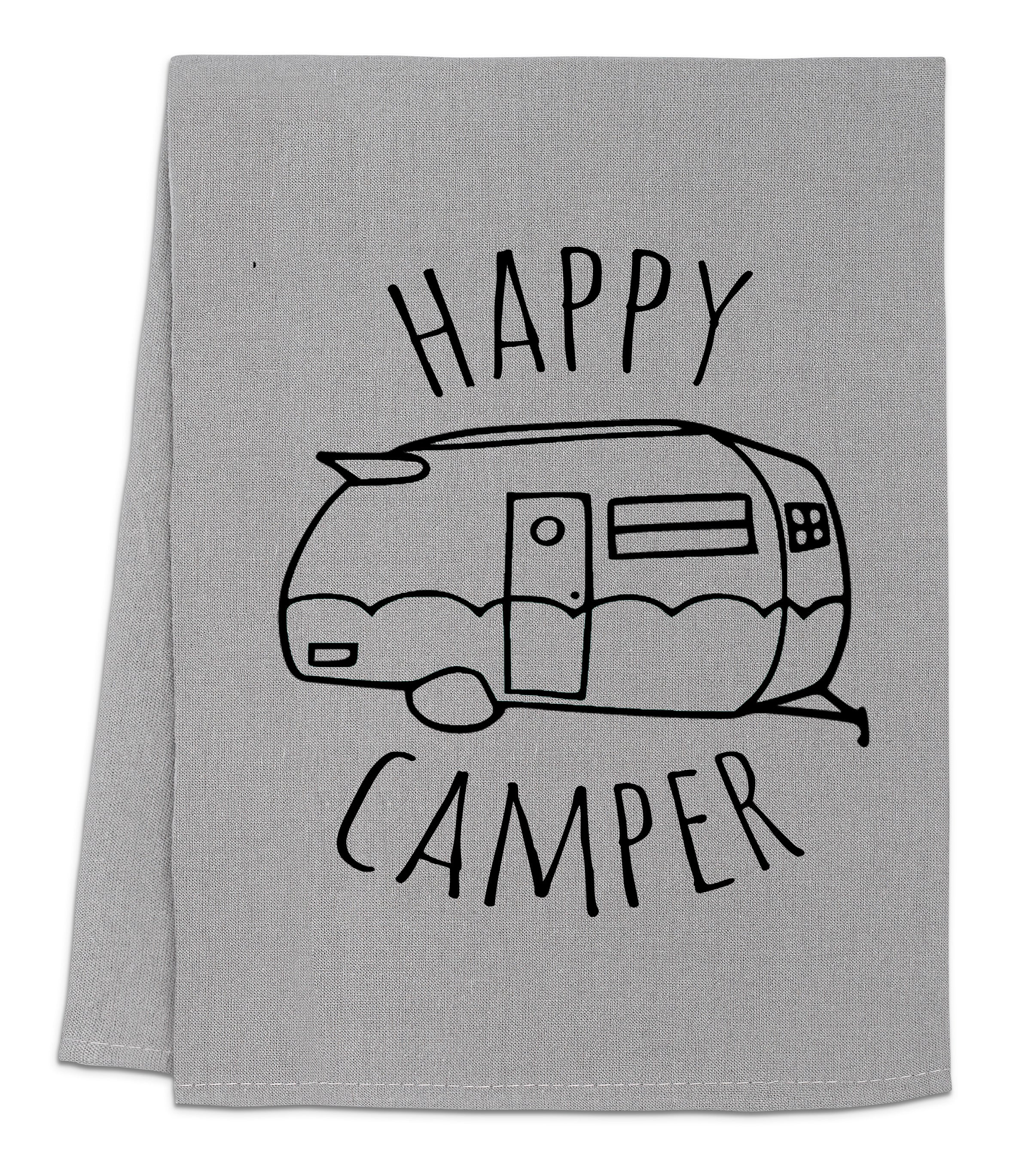 Set of 6 Camping Kitchen Towels White Absorbent Dish Towels Bonfire Tent  Car Tea Towels 24 x 16 Inches with Funny Sayings Novelty Gifts for Campers