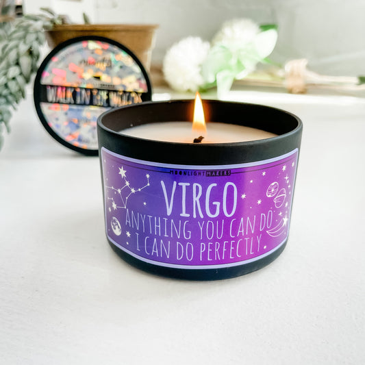 Virgo / Zodiac Candle - 8oz Candle - Choose Your Scent - 100% Natural Soy Wax