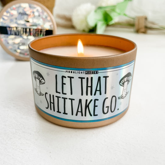 Let That Shiitake Go - 8oz Rose Gold Candle - Vanilla Breeze - 100% Natural Soy Wax